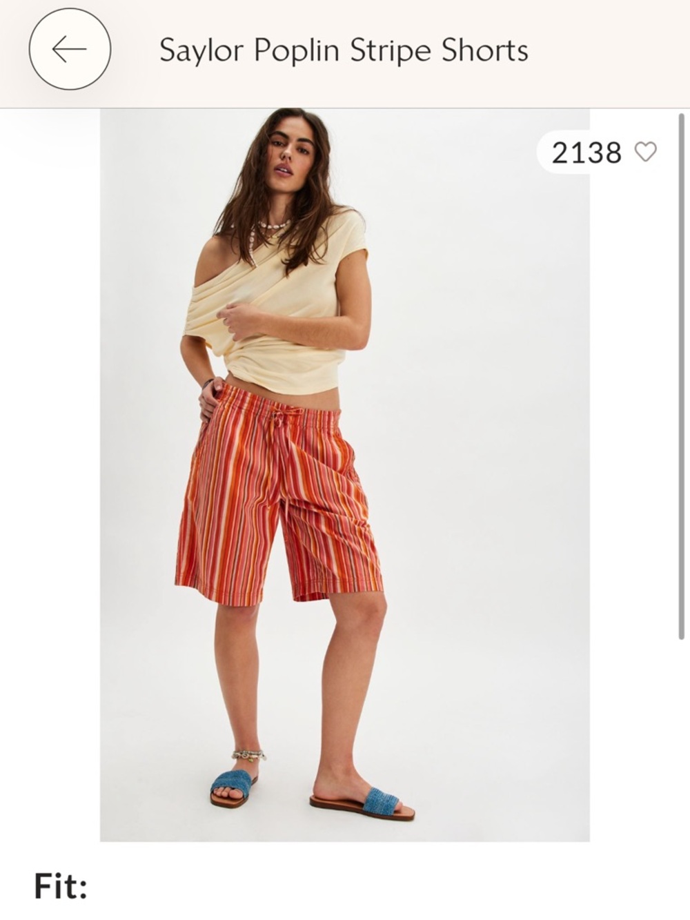 Free people Saylor Poplin Striped Short NWT